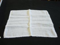 Linen Handkerchief with Tatted Edging, c. 1900-1940